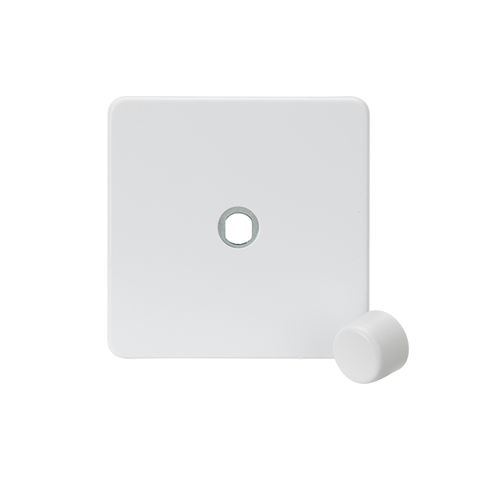 1G Dimmer Plate with Matching Metal Dimmer Cap -Matt White