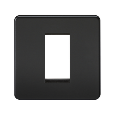 Knightsbridge Screwless 1 Gang 1 Module Europlate - Matt Black