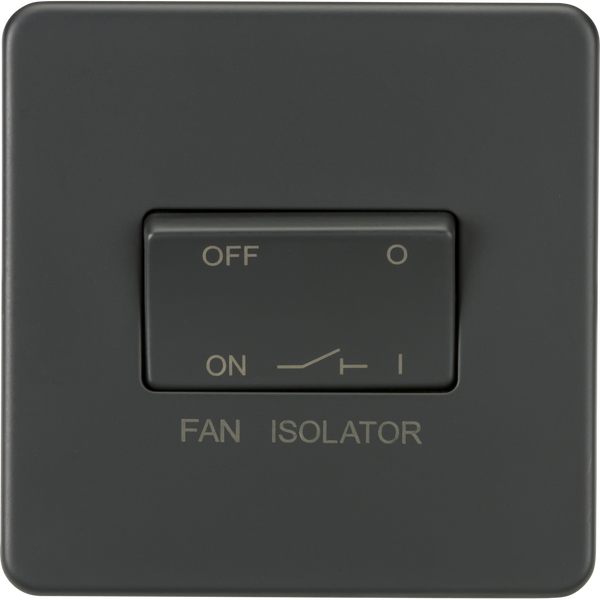 Knightsbridge Screwless 10A 3 Pole Fan Isolator Switch Anthracite