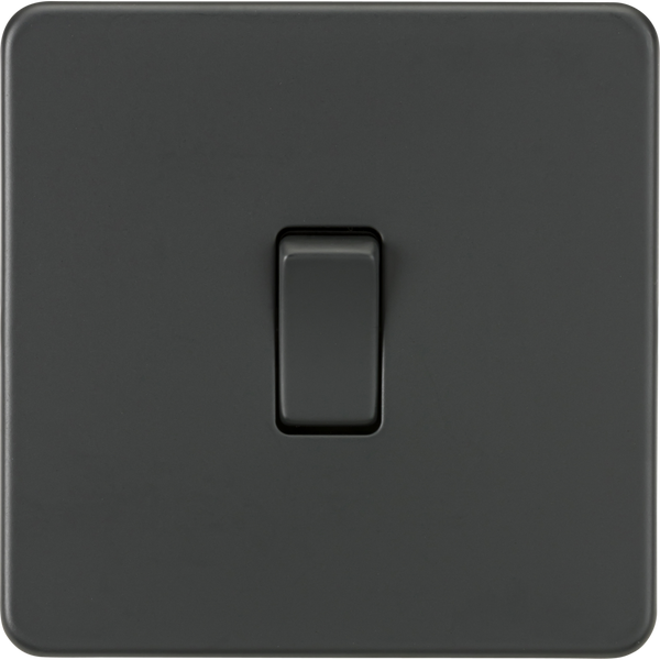 Knightsbridge Screwless 10A 1 Gang Intermediate Switch Anthracite