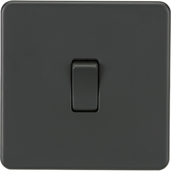 Knightsbridge Screwless 10A 1 Gang 2 Way Switch Anthracite