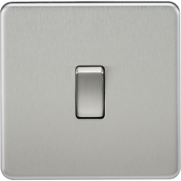 Knightsbridge Screwless 10A 1 Gang 2 Way Switch Brushed Chrome