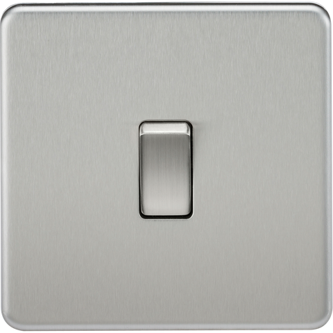 Knightsbridge Screwless 10A 1 Gang 2 Way Switch Brushed Chrome