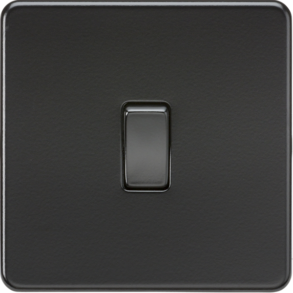 Knightsbridge Screwless 10A 1 Gang 2 Way Switch Matt Black