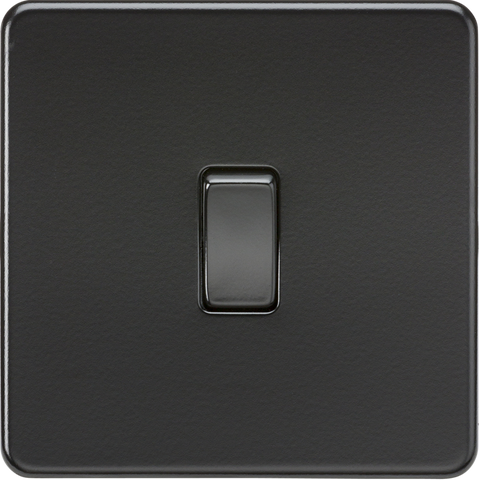 Knightsbridge Screwless 10A 1 Gang 2 Way Switch Matt Black