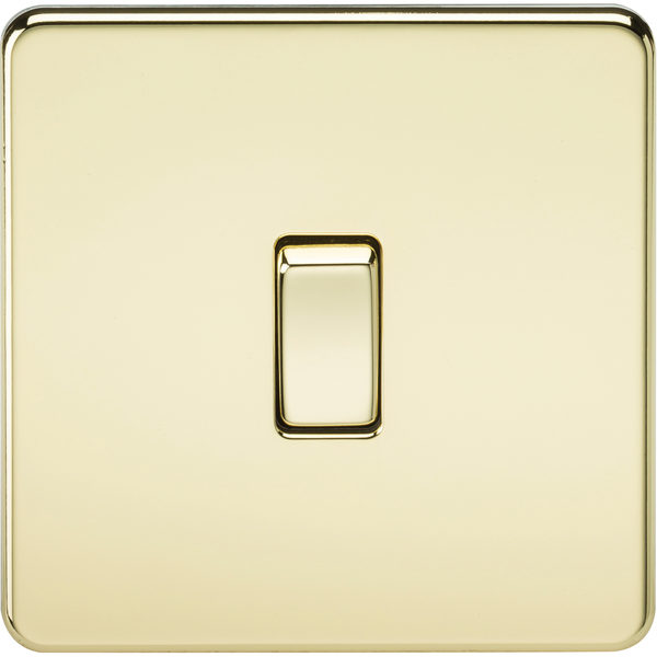 Knightsbridge Screwless 10A 1 Gang 2 Way Switch Polished Brass