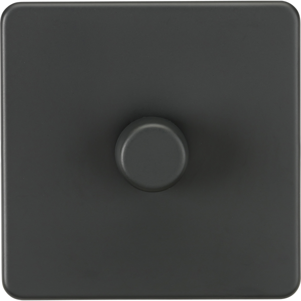 Knightsbridge Screwless 10A 1 Gang 2 Way LED Dimmer Anthracite