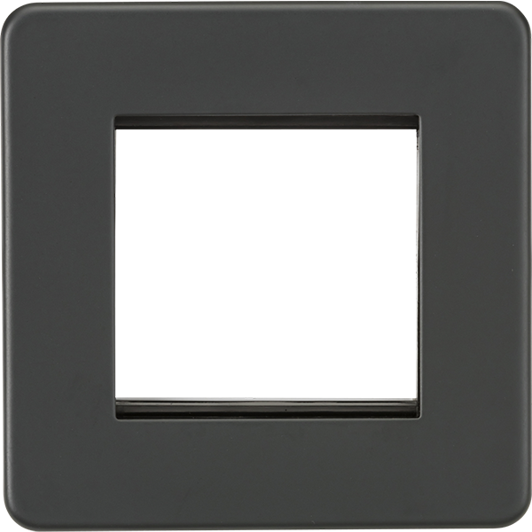 Knightsbridge Screwless 2 Module Euro Plate Anthracite