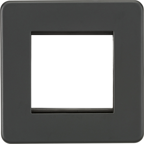 Knightsbridge Screwless 2 Module Euro Plate Anthracite