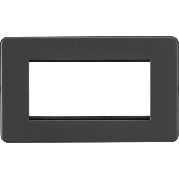 Knightsbridge Screwless 4 Module Euro Plate Anthracite