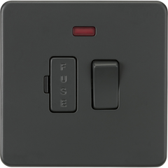 Knightsbridge Screwless 13A Neon Switched Fused Spur Anthracite  