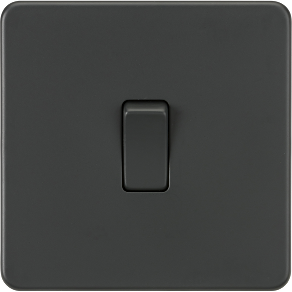Knightsbridge Screwless 20A Double Pole 1 Gang Switch Anthracite