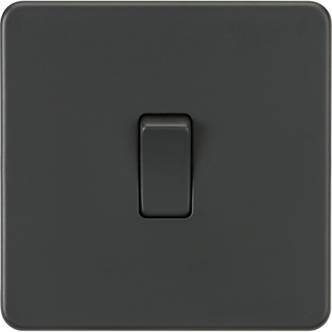 Knightsbridge Screwless 20A Double Pole 1 Gang Switch Anthracite