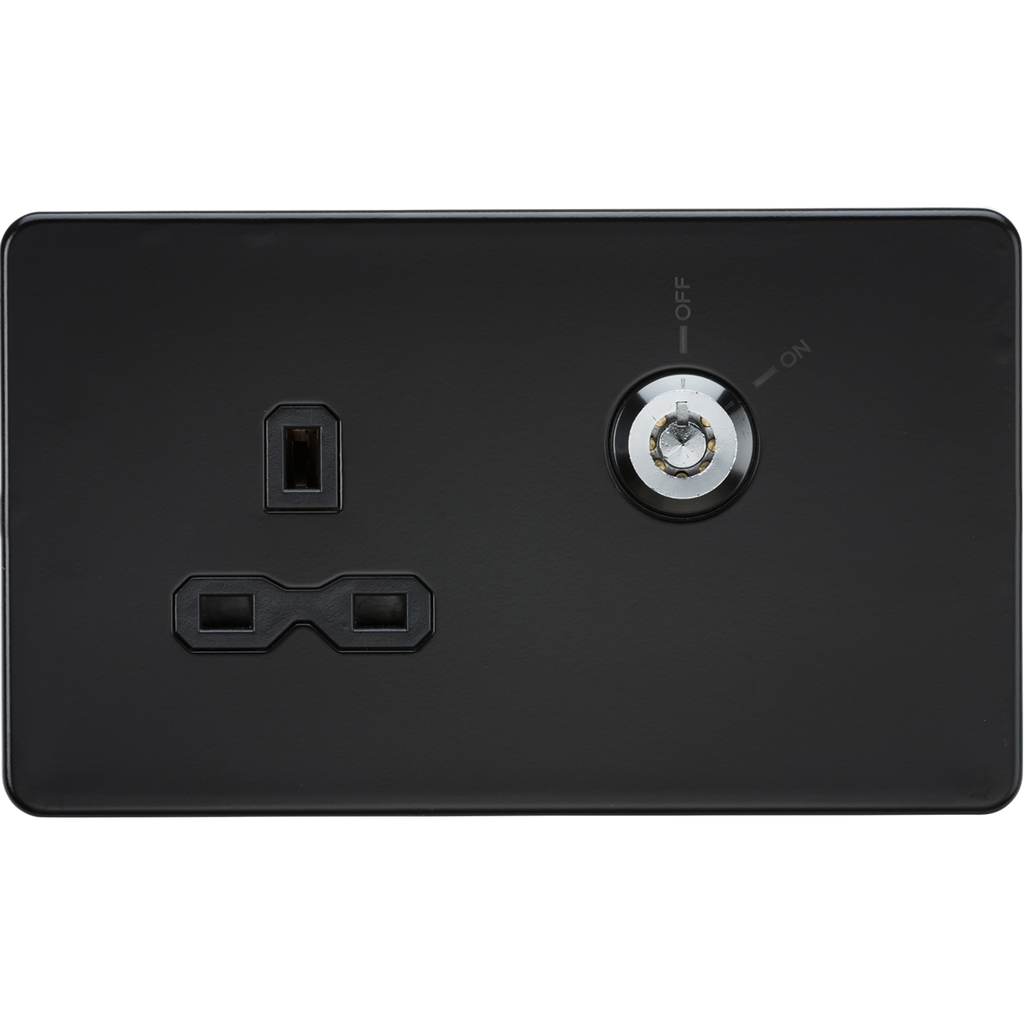 Knightsbridge Screwless 13A 1G Lockable Socket Matt Black – Mike's ...