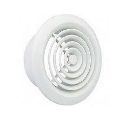 100mm (4") PVC Round Grille White