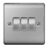 BG Nexus Metal 3 Gang 2 Way Light Switch