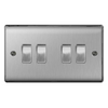 BG Nexus Metal 4 Gang 2 Way Light Switch