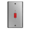BG Nexus Metal 2 Gang 45a Double Pole Switch