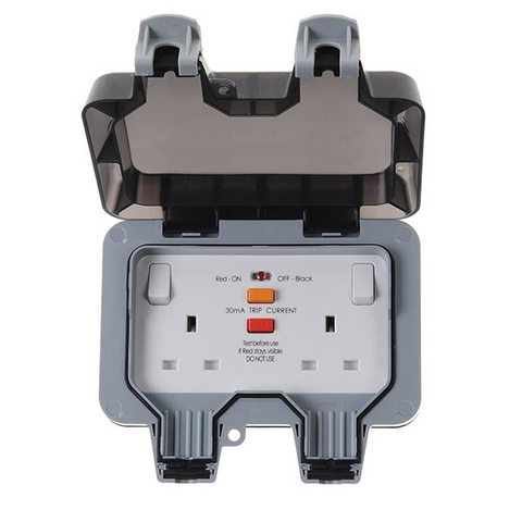 BG Nexus Storm Weatherproof 13a 2 Gang RCD Socket