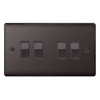 BG Nexus Metal 4 Gang 2 Way Light Switch