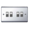 BG Nexus Metal 4 Gang 2 Way Light Switch