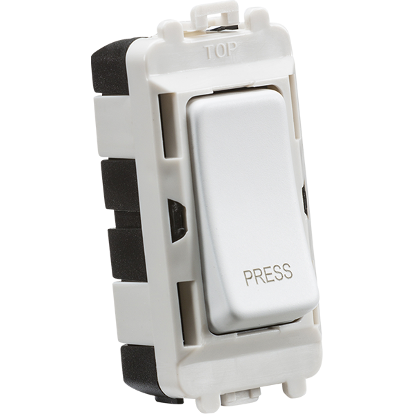 Knightsbridge Screwless 20A 2 Way Retractive "Press" Grid Switch Module Matt White