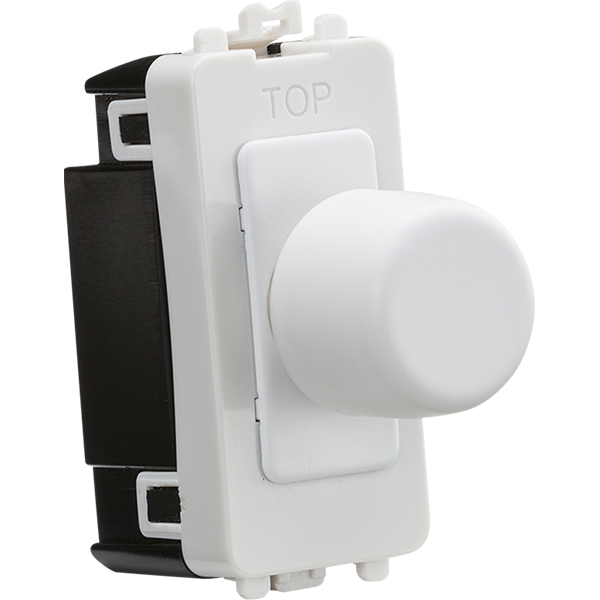 Knightsbridge Screwless 6A 2 Way Dummy Dimmer Grid Module Matt White