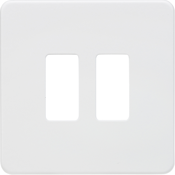 Knightsbridge Screwless 2G Grid Plate Matt White