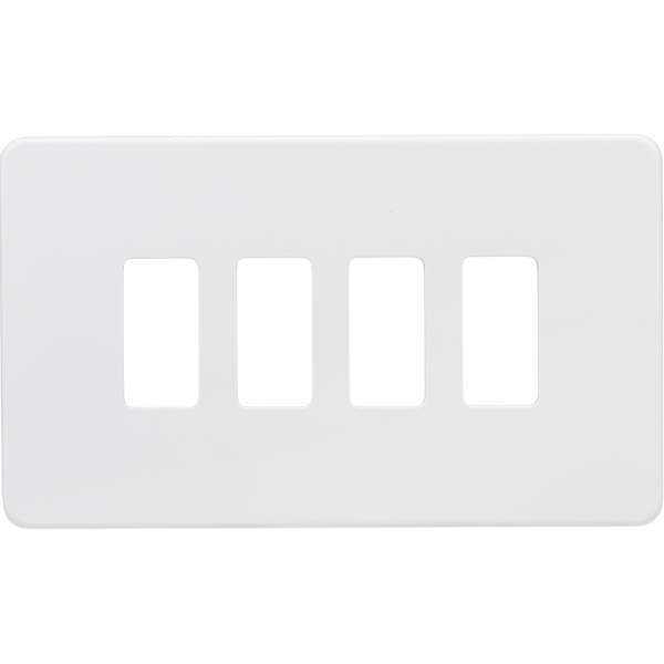 Knightsbridge Screwless 4G Grid Plate Matt White