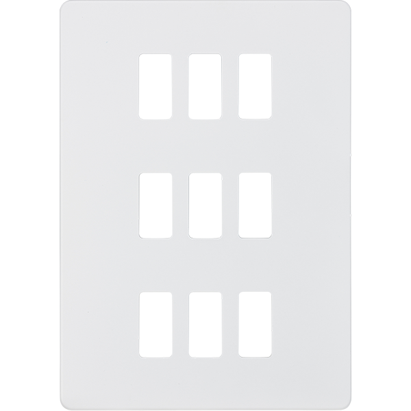 Knightsbridge Screwless 9G Grid Plate Matt White