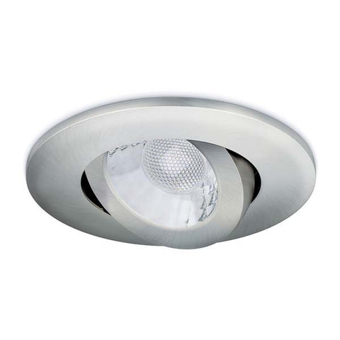 JCC Fireguard Next Generation Fire Rated Tilt Downlight - Brushed Nickel IP20