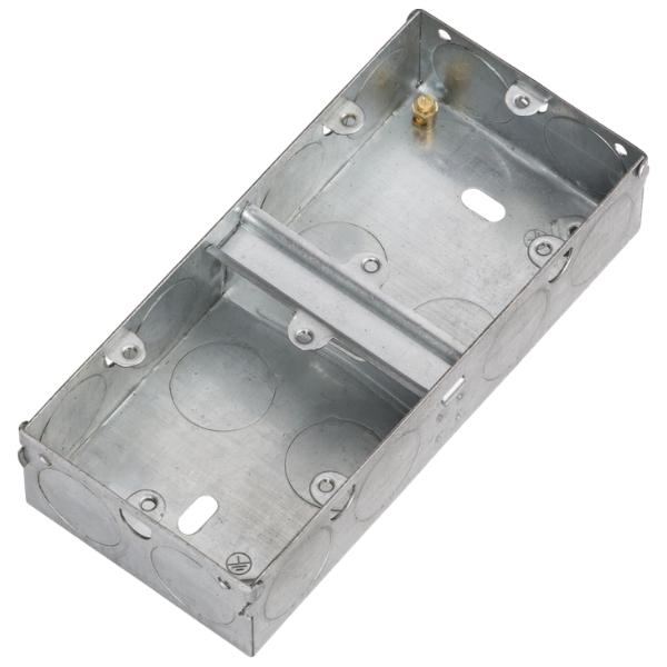 2 Gang 35mm Dual Flush Metal Back Box