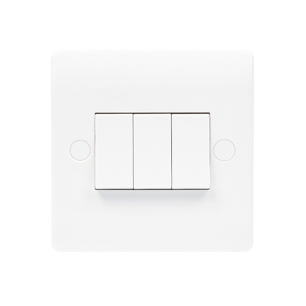 Niglon Median NSP632 White 3 Gang 2 Way Switch
