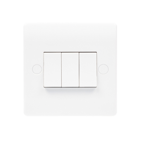 Niglon Median NSP632 White 3 Gang 2 Way Switch