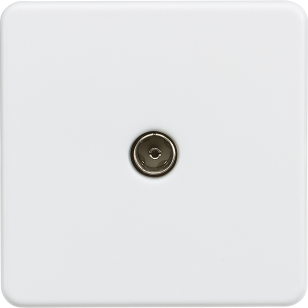 Knightsbridge Screwless 1G Coax Socket Matt White