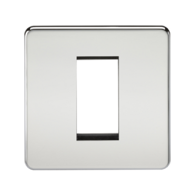 Knightsbridge Screwless 1 Gang 1 Module Europlate - Polished Chrome