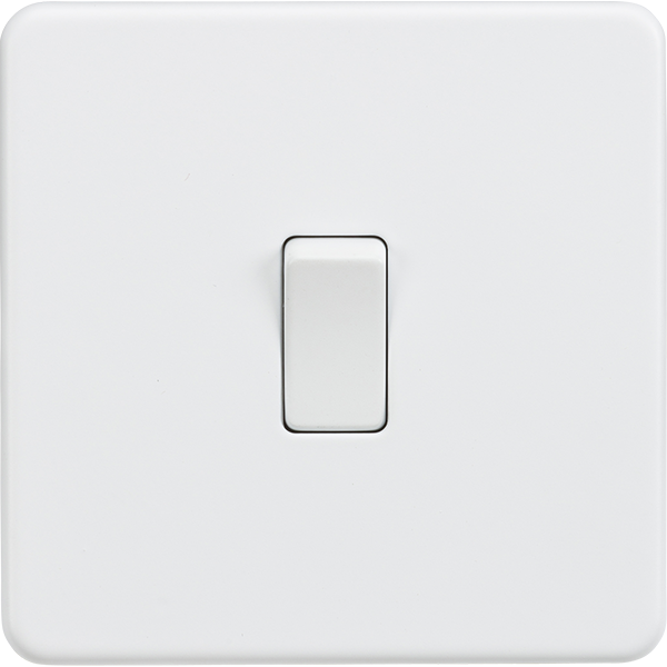 Knightsbridge Screwless 10A 1 Gang 2 Way Switch Matt White