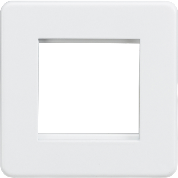Knightsbridge Screwless 2 Module Euro Plate Matt White