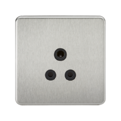 Knightsbridge Screwless 1 Gang 5A Single Socket - Brushed Chrome