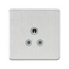 Knightsbridge Screwless 1 Gang 5A Single Socket - Brushed Chrome