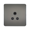 Knightsbridge Screwless 1 Gang 5A Single Socket - Black Nickel