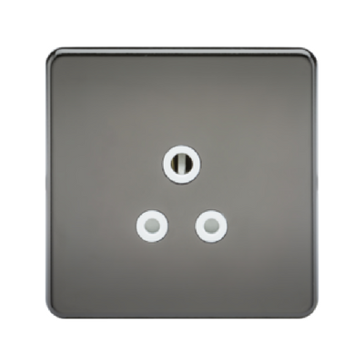 Knightsbridge Screwless 1 Gang 5A Single Socket - Black Nickel