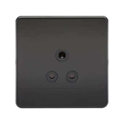 Knightsbridge Screwless 1 Gang 5A Single Socket - Matt Black