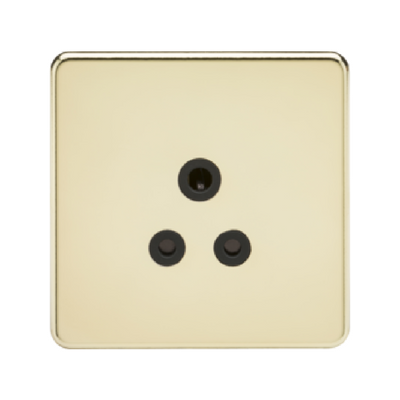 Knightsbridge Screwless 1 Gang 5A Single Socket - Polished Brass