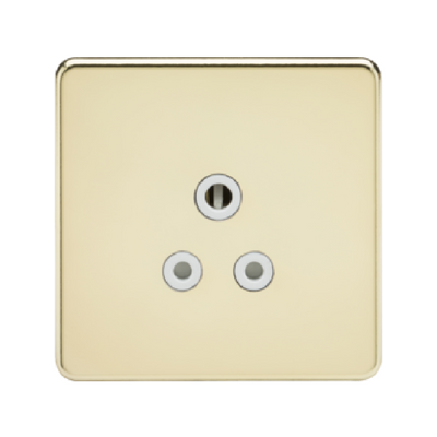 Knightsbridge Screwless 1 Gang 5A Single Socket - Polished Brass