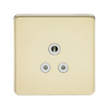 Knightsbridge Screwless 1 Gang 5A Single Socket - Polished Brass