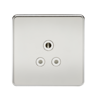 Knightsbridge Screwless 1 Gang 5A Single Socket - Polished Chrome