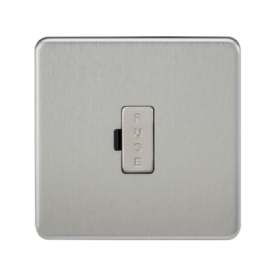 Knightsbridge Screwless 13A Unswitched Fused Connection Unit - Brushed Steel