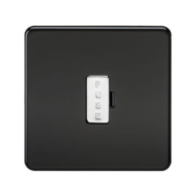 Knightsbridge Screwless 13A Unswitched Fused Connection Unit - Matt Black