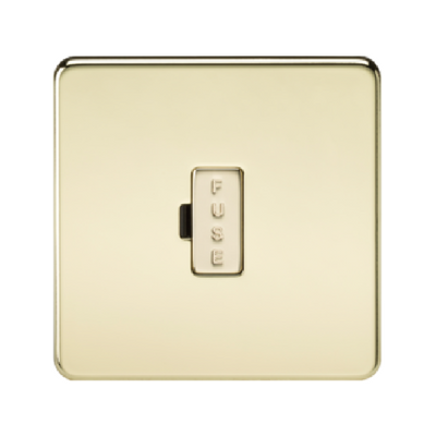 Knightsbridge Screwless 13A Unswitched Fused Connection Unit - Polished Brass